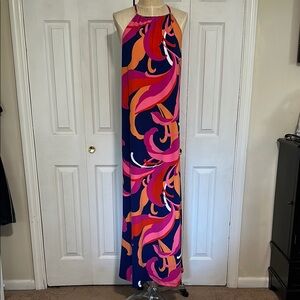 Vibrant Halter Maxi Dress